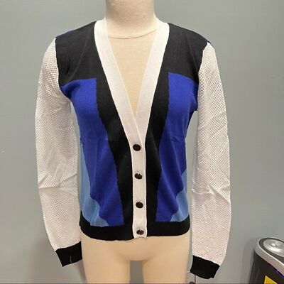 NWT Peter Pilotto for Target Blue White Colorblock Cardigan