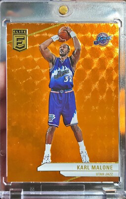2023-24 Elite Karl Malone Orange Foil Variation Basketball Card #87