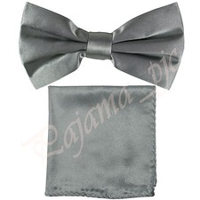 NEW Satin Pre-tied Bow tie and Pocket Square Hankie Set Wedding Party Prom