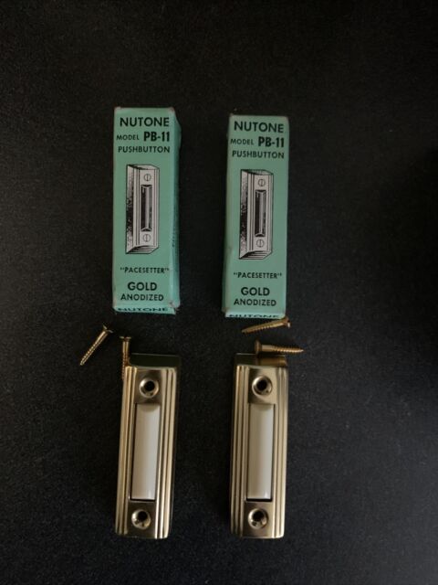 NuTone Push Button Door Bell PB-11 Gold Anodized - Vintage NOS (2) NuTone Push Button Door Bell PB-11 Gold Anodized - Vintage NOS (2)