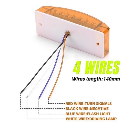 Red/Amber 21-LED Side Marker Clearance Light Rectangle 12V Truck Trailer Camper - Picture 19 of 42