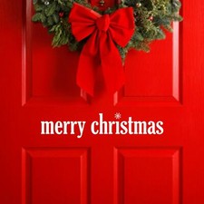 Merry Christmas - Wall Vinyl Decal Sticker Family Kids Holiday Santa Door Art