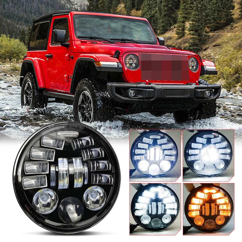 Faros LED redondos 4x 5 3/4 5,75" para Plymouth Cricket/Valiant/Suburban Foto 4 de 4