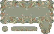 Juego de alfombrillas de escritorio iCasso, alfombrilla de ratón grande con muñeca 35,4 x 15,7 pulgadas, verde