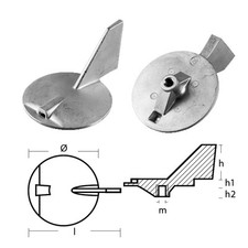 Anodo Pinna per fuoribordo Yamaha 150 - 200 HP, Anodi Yamaha in Zinco