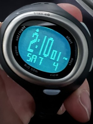 Nike Triax C6 Digital Watch Black Blue 42mm Timer SM0014 New