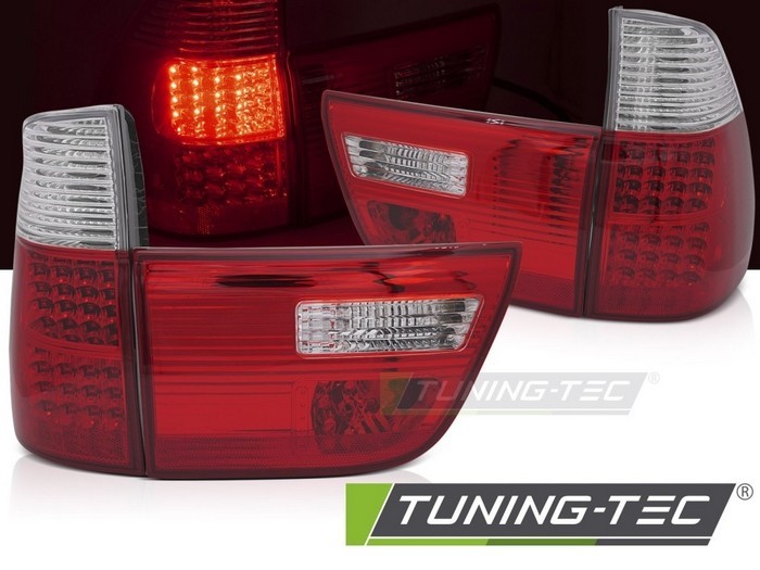 Feux arrière LED pour BMW X5 E53 en polycarbonate premium finition chrome