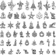 Christmas Charms, Wholesale Bulk Lots Christmas Charm Mixed Tibetan Silver Metal
