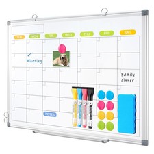 Dry Erase Calendar Whiteboard for Wall, 24" x 18" Monthly White Board