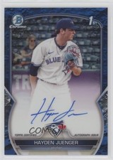 2023 Bowman Chrome Prospect Blue Lunar Crater Refractor Hayden Juenger Auto 0f5t