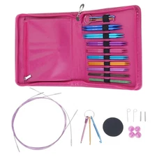 9Pairs 3.5mm-8mm Interchangeable Circular Knitting Needle Set with Accessories