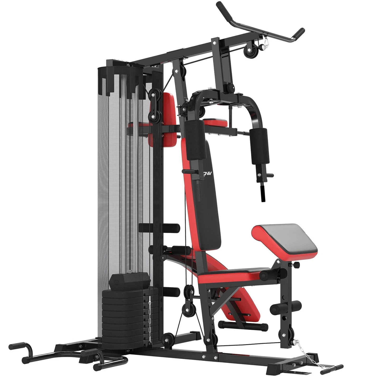 Sportnow Black Multi Gym Workout Station With 65Kg Weight Stack, Home Strength Training Machine With Sit-Up, Dip & Push-Up | Aosom Uk - Image 2