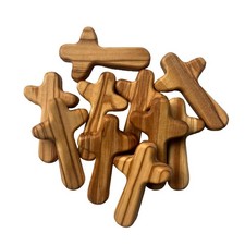 10 Pieces Small Olive Wood Crosses Holding Crosses 2.56in Portable Prayer Cro...