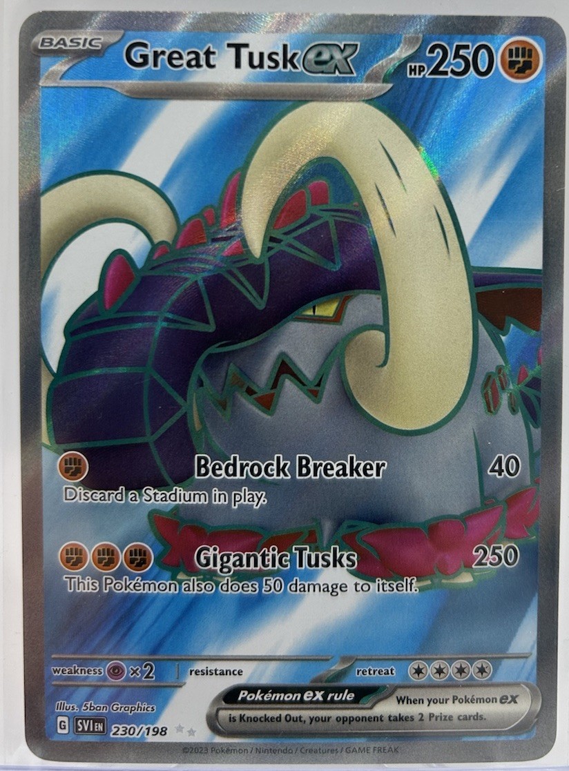 Pokemon TCG - Great Tusk ex Scarlet & Violet Base Set Ultra Rare 230/198 - M/NM