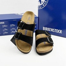 Birkenstock Arizona Soft Footbed Suede Black Shoes Narrow/Wide Size EU37-45