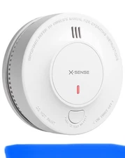 Smoke Alarm, 10-Year Battery Fire Alarm Smoke Detector with LED Indicator & Sile