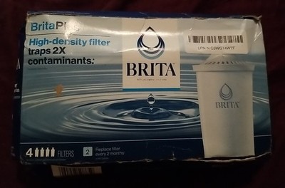 NEW Brita Plus Replacement Water Filter, BPA-Free, High-Density Pitchers 4 PACK