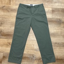 Lands  End Men  s Chino Pants Size 35 Olive Green Straight Fit Cotton Casual
