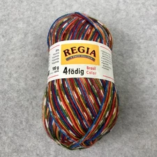 Regia Sock Yarn 75% Superwash Wool/25% Poly 100g 420 m Salvador Stripe #5478