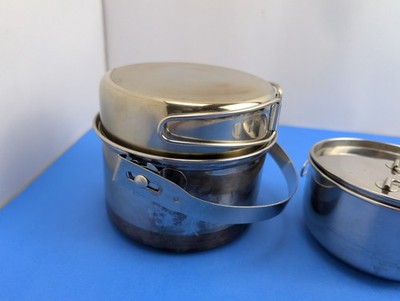 Coleman クッカーセット &  Peak セッポ 300/450 Vtg 3 Piece Camping Cook Set Coleman Peak 1 Stainless Steel