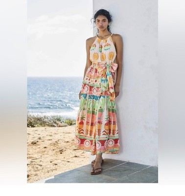 Farm Rio NWT Maxi Rainbow Sunset Size XS 