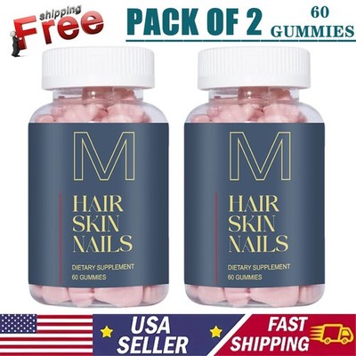 2X Hair Skin and Nails Gummies - Supports Healthy Hair - Vegan biotin Vitamins
