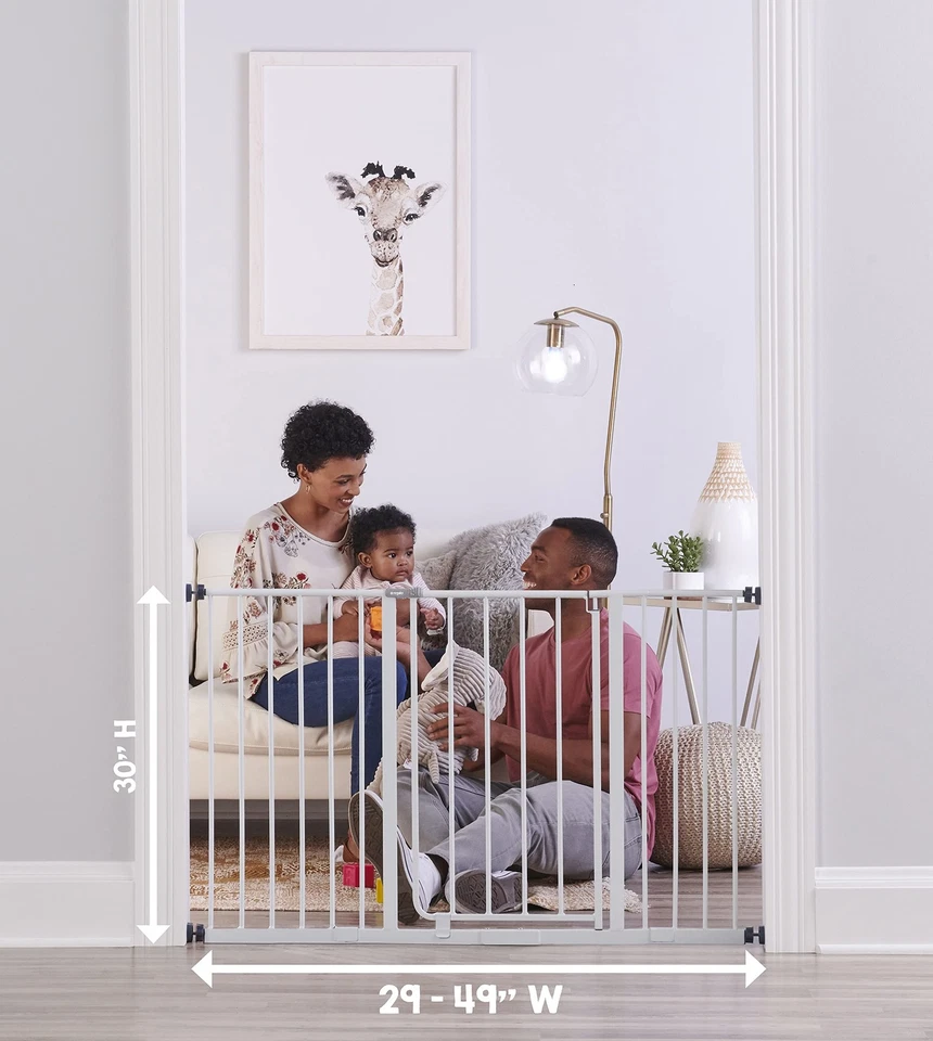 Easy Open 47-Inch Super Wide Walk Thru Baby Gate, Kit Bônus, Inclui 4-Inch... - Imagem 3 de 4
