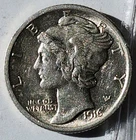 1916 Philadelphia Mint Mercury Head Dime - AU/BU Condition.  See The Photos!
