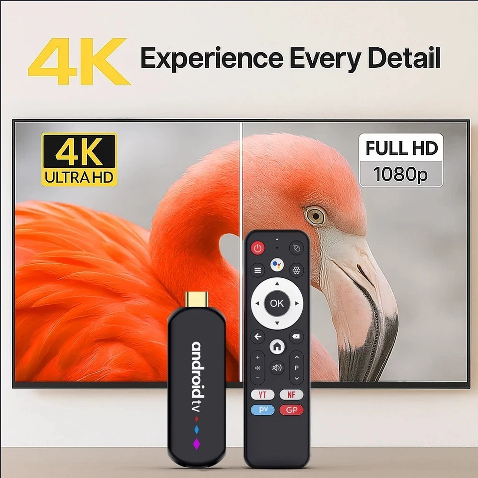 Android TV-Stick 4K, Android 14, Quad-Core, Dual-WLAN, Bluetooth, Media-Player - Bild 3 von 4