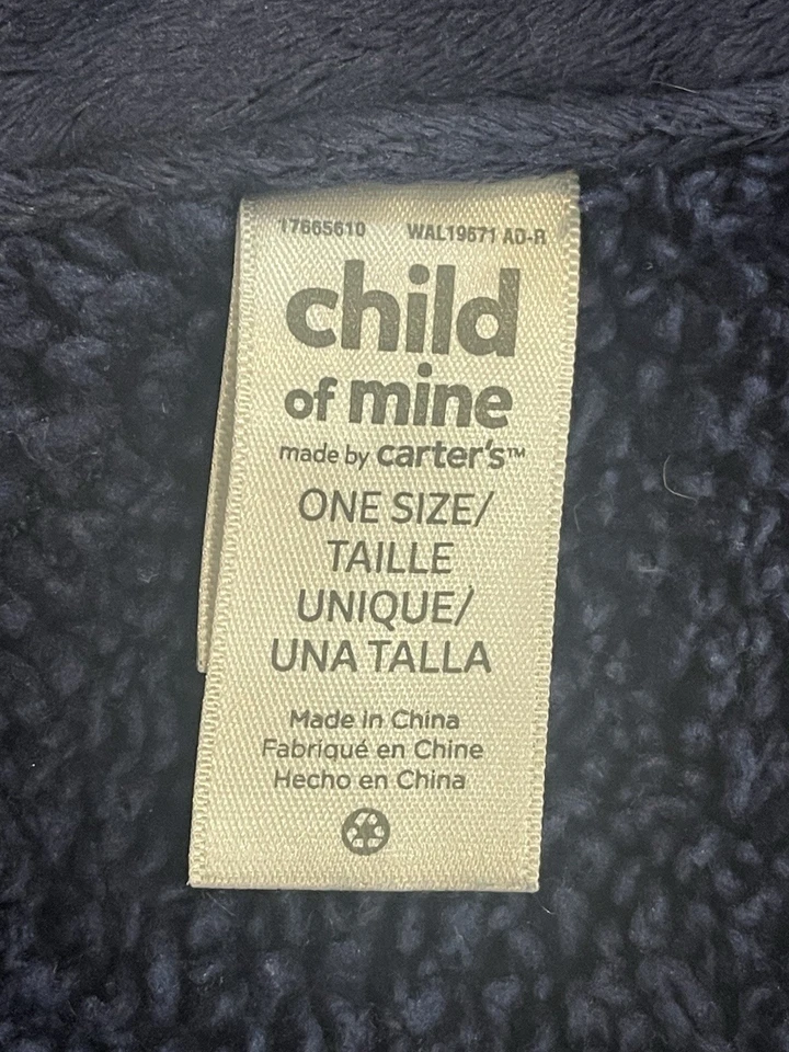 Carter Child of Mine Striped Dinosaur Blanket Blue Plush Minky Sherpa Dot Trim - Image 4 of 4