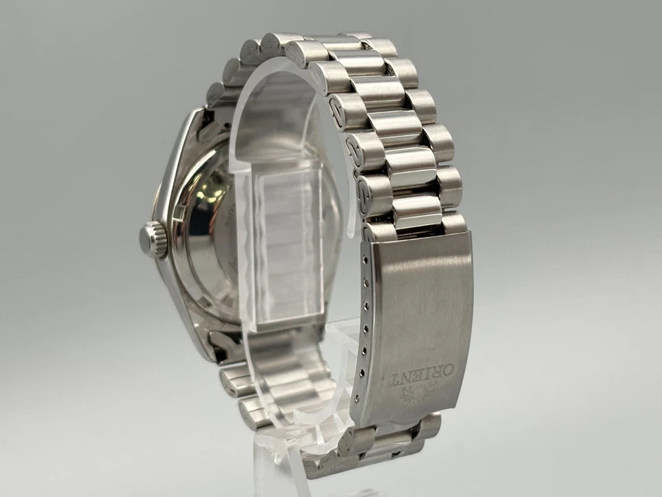 [Excelente] Orient President 46E701-91 relógio automático dia/data mostrador azul - Imagem 4 de 4