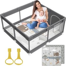 Baby Playpen with Mat, Small Play Pen 47x47inch , for Babies and Toddlers, Pe...