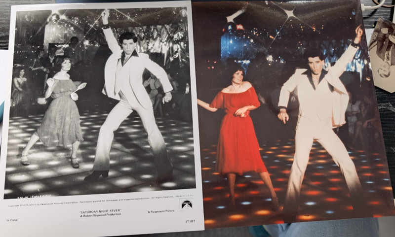 1977 2- 8x10 Movie Glossies-SATURDAY NIGHT FEVER-w/Travolta-1 Color-1 Press