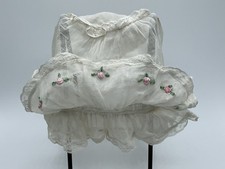 Antique Vintage Baby Bonnet Lace Cotton Infant Hat 