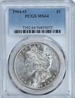 1904-O MORGAN PCGS MS64 Graded Silver Dollar MS 64 Coin 7292 Bright White Obv 72