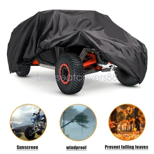 UTV Cover, 2-3 Seaters Waterproof All Weather Side By Side Cover Protector Black