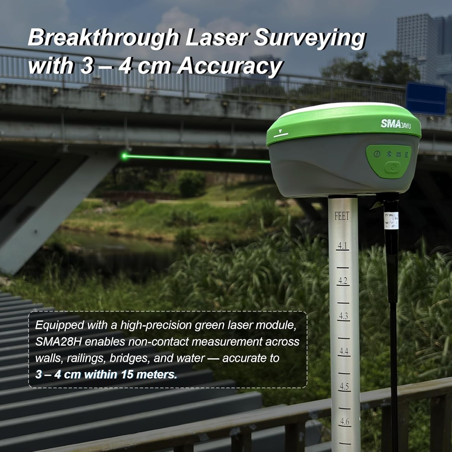 SMA28H Laser Rover with Collector RTK Dual Cameras GNSS Receiver Visual ...