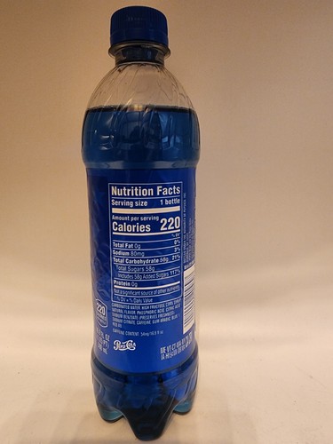 Pepsi Blue 16.9 Fl Oz. LIMITED EDITION Berry Flavored, Unopened Bottle, Expired - Picture 3 of 5