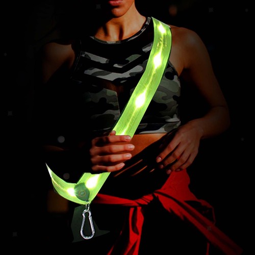 LED Night Running Security Gear Glowing LED Flashing Sash for Running Walking at - Picture 4 of 6