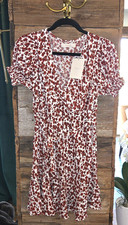 Faithfull The Brand Dress Womens M Aurelia Leilani Floral Red New With Tags