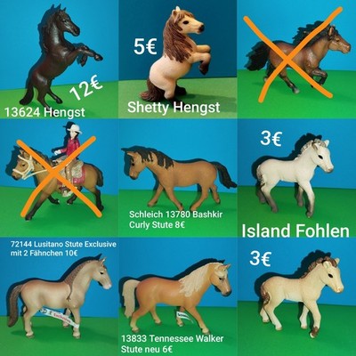 Schleich Pferde neu gebraucht exklusiv Stute Shetty Hengst Island Pony Mustang