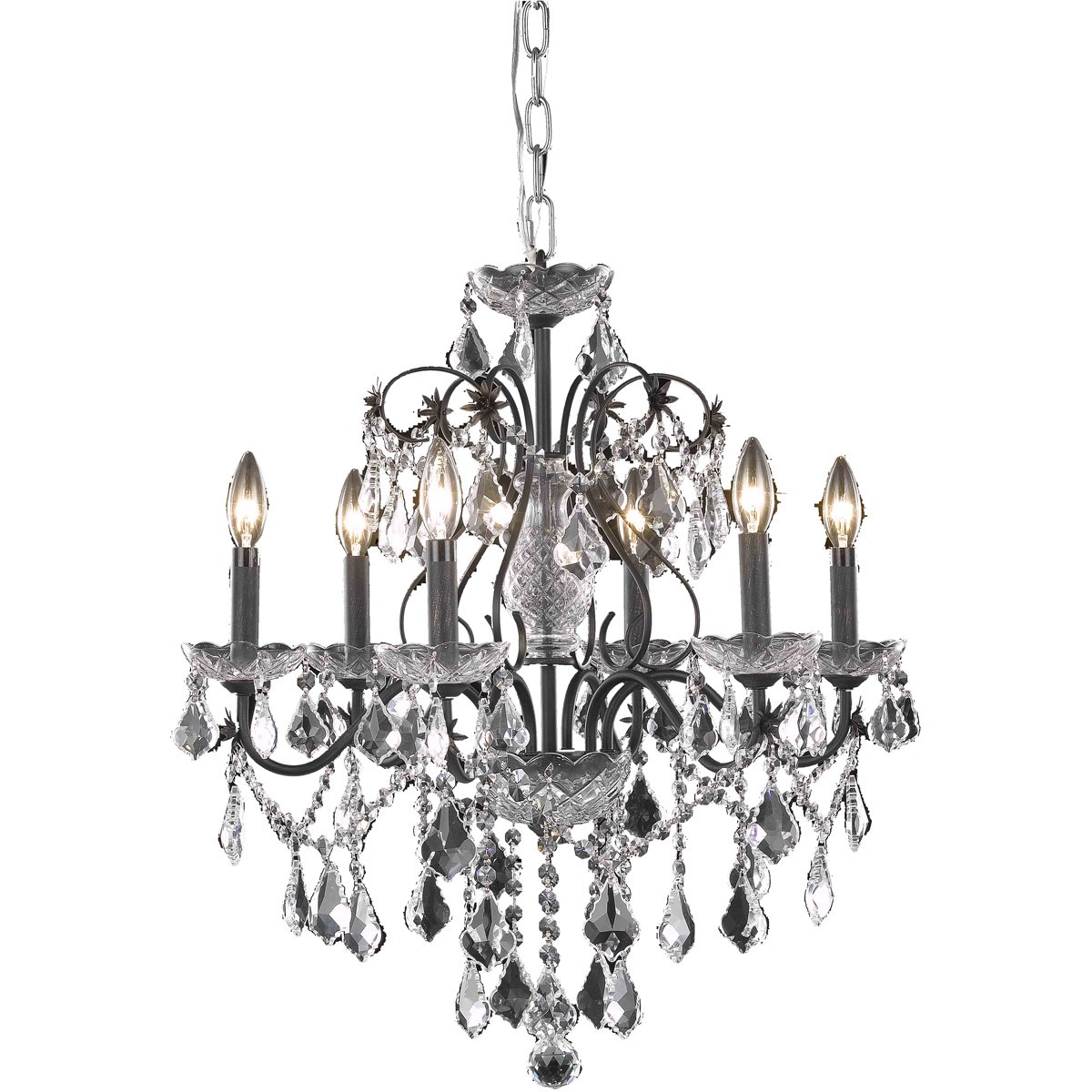 Elegant Lighting V2015D24DB/RC St. Francis Mini Chandelier Dark Bronze