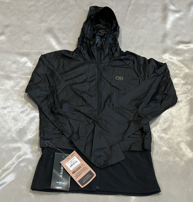 Outdoor Research Women's Helium Wind Hoodie Jacket Black XS Lightweight Packable