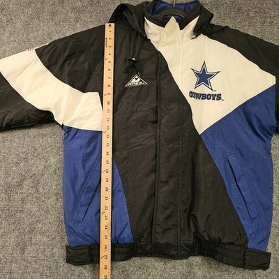 Vintage Dallas Cowboys Jacket Mens Medium Black Blue NFL Football