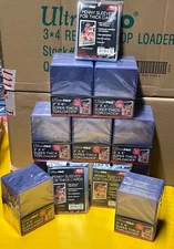 10 Packs of 25=250 Ultra PRO 75pt Top Loaders Toploaders~300 Thick Penny Sleeves
