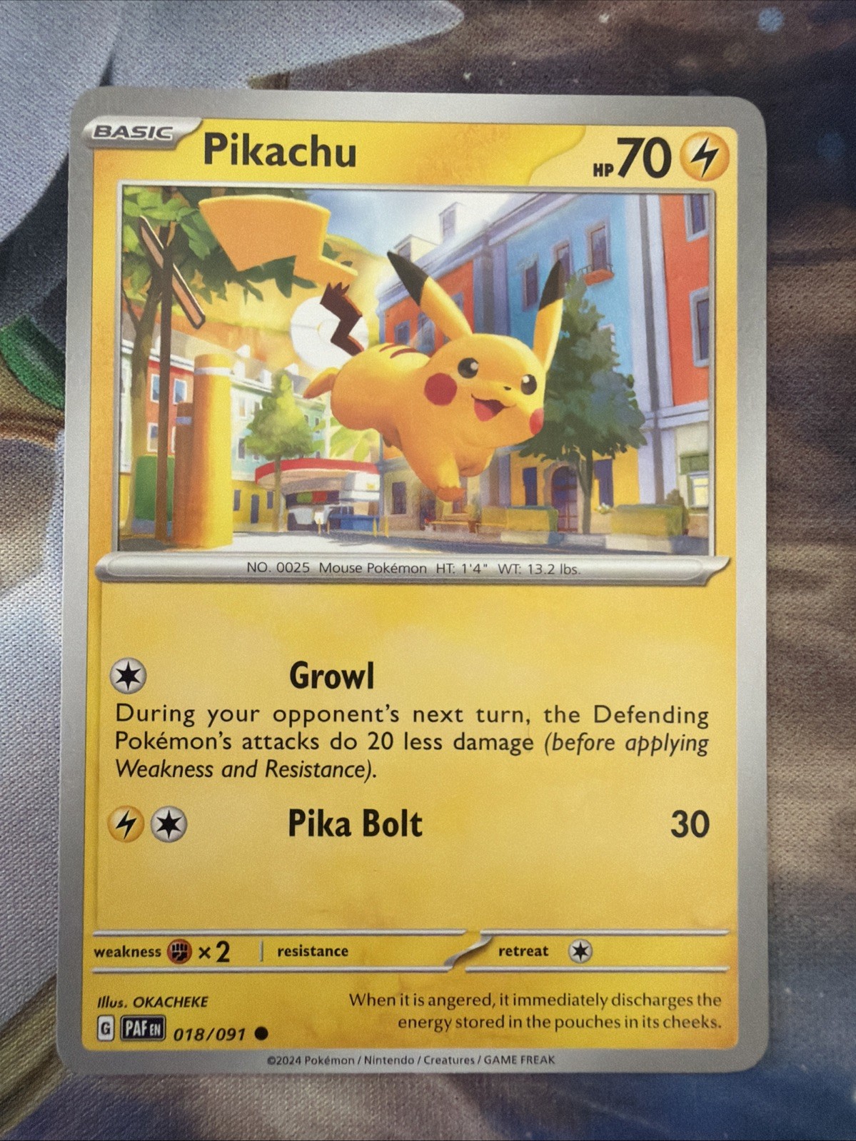 Pikachu 018/091 Regular Near Mint Pokemon TCG S&V Paldean Fates PAF