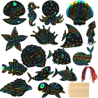 64 BläTter Meerestiere Kratzbilder FüR Kinder Kratzpapier Regenbogen Scratch Art