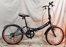 2020 Goplus Sports Folding Bike 20" Wheels 7 Speed Steel Black Fenders Commuter~