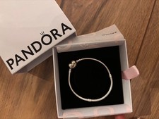 Pandora Moments Herz und Schlangen-Gliederarmband Sterling-Silber - NEU!!