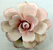 Vintage Napoleon Capodimonte Pink Rose Large, Made in Italy
